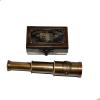 Antique Vintage Brass Maritime 6" Royal Navy Telescope with Wooden Box Good Gift view 1