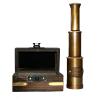 Antique Vintage Brass Maritime 6" Royal Navy Telescope with Wooden Box Good Gift view 3