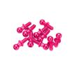Dilwe 10pcs RC Aluminum Alloy Ball Link Track Rod Ball Screw Link Rod Shock Absorber End Compatible with TT01 TT02 RC Car(Pink) view 1