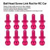 Dilwe 10pcs RC Aluminum Alloy Ball Link Track Rod Ball Screw Link Rod Shock Absorber End Compatible with TT01 TT02 RC Car(Pink) view 2