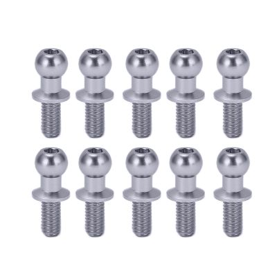 10pcs RC Aluminum Alloy Ball Link Track Rod Ball Screw Link Rod Shock Absorber End Compatible with TT01 TT02 RC Car(Sliver)