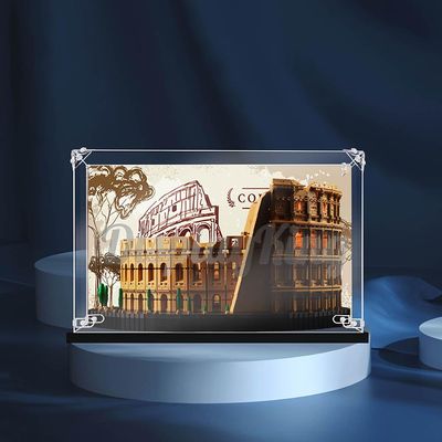 Acrylic Display case Compatible with Colosseum 10276 (Model Set is not Included) (with Theme Background)