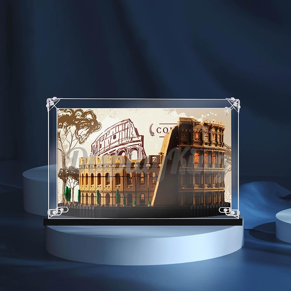 Acrylic Display case Compatible with Colosseum 10276 (Model Set is not Included) (with Theme Background)