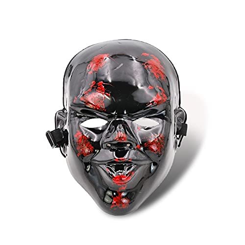 XYHJK Halloween Scary Ghost Skull Mask, Simulated Ghost Costume Props, Christmas Carnival Cold Light El Mask (Color : Black)