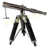 Maritime Nautical Chrome Brass Telescope with Wooden Tripod Stand Desk Decor view 1