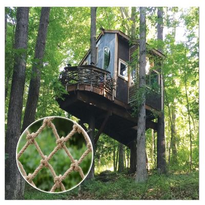 Rope Netting Treehouse Climbing Safety Net Heavy Duty Cargo Rope Ladder Truck Trailer Heavy Duty Balcony Netting Stair Protection Fence Decor (Size : 3 * 5m(10 * 16ft))