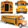 Diecast Yellow School Bus Model Toy, 8" Pullback Die Cast Model Vehicle for Kids with Rubber Tires, Opening Doors, Lights and Sounds view 1