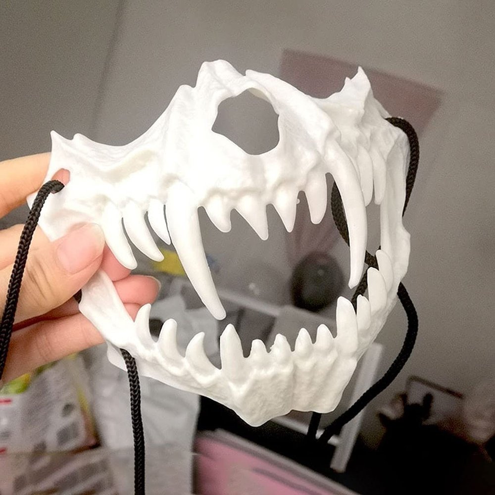 XYHJK Halloween Mask Horror Grimace Mask Haunted House Scary Props (Color : White)