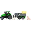 Breyer Horses Breyer Farms Tractor and Tag-a-Long Wagon Playset | 5" H x 11" L x 4" D | Cow and Pig Included | 1:32 Scale | Model #59238, Green view 1