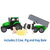 Breyer Horses Breyer Farms Tractor and Tag-a-Long Wagon Playset | 5" H x 11" L x 4" D | Cow and Pig Included | 1:32 Scale | Model #59238, Green view 2