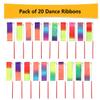 dervea 20 Pack Ribbon Dancing Wands Party Favors for Kids, Rainbow Birthday Decorations, Princess Party Supplies, Girls Party Games, Gymnastics Goody Bag Stuffers (Rainbow) view 2