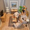 iLAND Miniature Wooden Dollhouse Furniture Set: Sofa, Cabinets, Coffee Table for Dollhouse Living Room (Classic Doll Furniture 7pcs) view 1