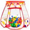 PopUp Princess Tent, Toddler Girl Toys Baby Ball Pit with LED Star Lights, Foldable Kid Play Tent with Carrying Bag, Indoor Outdoor 1 2 3 Year Old Girls Toy Gift for Birthday/Christmas, Red view 1