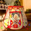 PopUp Princess Tent, Toddler Girl Toys Baby Ball Pit with LED Star Lights, Foldable Kid Play Tent with Carrying Bag, Indoor Outdoor 1 2 3 Year Old Girls Toy Gift for Birthday/Christmas, Red view 2