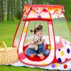 PopUp Princess Tent, Toddler Girl Toys Baby Ball Pit with LED Star Lights, Foldable Kid Play Tent with Carrying Bag, Indoor Outdoor 1 2 3 Year Old Girls Toy Gift for Birthday/Christmas, Red view 3