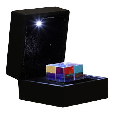 ibasenice Cube of Light Optical Glass Crystal Prop Optical Decor Optical Prism Ornament Decorative Prism Physical Prism Tabletop Decoration Square Prism