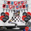 Sursurprise Race Car 2nd Birthday Party Supplies - Two Fast Balloons, Cake Topper, Happy Birthday Banner for 2 Year Old Boys Racing Theme Decorations view 3