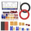 Glarks 59Pcs XT60/XT90/EC3/EC5 / T-Plug Deans 3.5mm Banana Plug Male Femalel Connectors Adapter with Heat Shrink Tubing and 14 Gauge Silicone Wire for RC ESC Lipo Battery Motor view 1