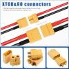 Glarks 59Pcs XT60/XT90/EC3/EC5 / T-Plug Deans 3.5mm Banana Plug Male Femalel Connectors Adapter with Heat Shrink Tubing and 14 Gauge Silicone Wire for RC ESC Lipo Battery Motor view 4
