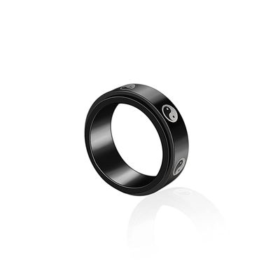 COLORFUL BLING Stainless Steel Tai Chi Yin Yang Bagua Balance Ring Rotating Spinner Band Ring Anti Anxiety Cool Stress Relieveing Fidget Rings for Men Women-10