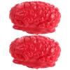 DOITOOL 2PCS Realistic Brain Halloween Horror Props - Plastic Bloody Body Parts Fake Brain for Party Decoration Funny Brainrot Halloween Accessories view 1