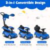 HONEY JOY Ride On Push Car, Licensed Mercedes-Benz Push Cars for Toddlers, Adjustable Canopy & Seat Storage, Horn, Toddler Push Car with Handle, Ride On Toy for Boys Girls(Blue) view 2