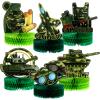 6 Pcs Army Camo Party Decorations Military Themed Honeycomb Centerpieces Camouflage Birthday Decorations Table Toppers Supplies Photo Props for Birthday Baby Shower Table Decor view 1