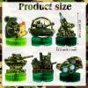 6 Pcs Army Camo Party Decorations Military Themed Honeycomb Centerpieces Camouflage Birthday Decorations Table Toppers Supplies Photo Props for Birthday Baby Shower Table Decor view 2