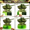 6 Pcs Army Camo Party Decorations Military Themed Honeycomb Centerpieces Camouflage Birthday Decorations Table Toppers Supplies Photo Props for Birthday Baby Shower Table Decor view 3