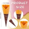 30 Pcs Mini Realistic Artificial Ice Cream Cone Adorable Ice Cream Cone Pretend Play Food Dollhouse Refrigerator Supplies Simulation Cone Light Clay Crisp Cone Cream Gel Food Play Accessories view 2