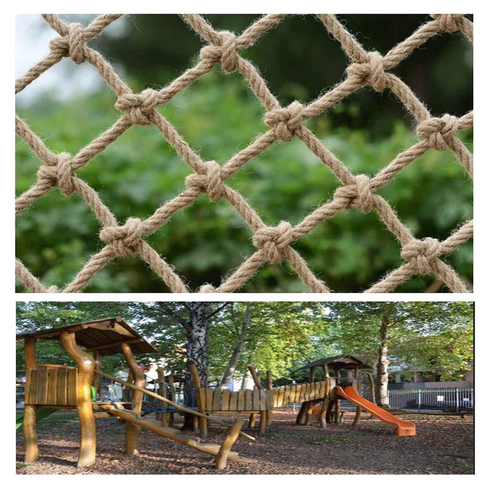 Cargo Net Hemp Rope Grid Heavy Duty Children Outdoor Climbing Net Railing Safety Net Balcony Stairs Garden Protection Net Indoor Ceiling Hanging Bridge Decorative (Size : 1 * 3m(3 * 10ft))