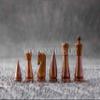 3.5 Russian Minimalist Design Wooden Chess Pieces in Boxwood & Golden Rosewood (Brown) view 3