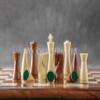 3.5 Russian Minimalist Design Wooden Chess Pieces in Boxwood & Golden Rosewood (Brown) view 4