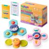 KayLe Spinning Top Sensory Toys for Toddlers - Suction Cup Baby Sensory Toy with Rattle - Bath Time & Playtime Fun -Ocean Animal Designs - Safe & Engaging Baby Toys view 1