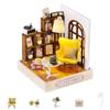 Kisoy Dollhouse Miniature with Furniture Kit, DIY 3D Wooden DIY House Kit with Dust Cover,Handmade Tiny House Toys for Teens Adults Gift(Leisurely Moment) view 1