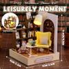 Kisoy Dollhouse Miniature with Furniture Kit, DIY 3D Wooden DIY House Kit with Dust Cover,Handmade Tiny House Toys for Teens Adults Gift(Leisurely Moment) view 2