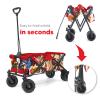 Creative Outdoor Push Pull Collapsible Stroller Folding Cart for Kids and Pets, Supports Upto 150lbs Weight Capacity | Durable Rubber Wheels | All Terrain | Beach Garden Sports & Camping (Pop Art) view 4