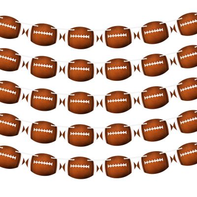 Chinco 5 Pcs Football Garland Banner Football Party Decorations Cutouts Hanging Swirls for Birthday Party Supplies Assembled Sports Themed Home Decor Favors