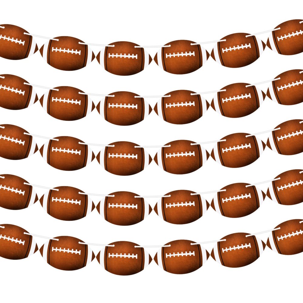 Chinco 5 Pcs Football Garland Banner Football Party Decorations Cutouts Hanging Swirls for Birthday Party Supplies Assembled Sports Themed Home Decor Favors