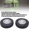 Dilwe RC Front Hub with Tires, 2Pcs Metal Front Hub with 22mm Width Rubber Tires for Tamiya 1/14 RC Trailer Tractor Truck RC Accessories(Silver) view 3
