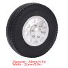 Dilwe RC Front Hub with Tires, 2Pcs Metal Front Hub with 22mm Width Rubber Tires for Tamiya 1/14 RC Trailer Tractor Truck RC Accessories(Silver) view 4