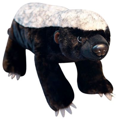ZHONGXIN MADE Simulation Honey Badger Plush Toy - Black 20'' Realistic Wild African Badger Stuffed Animal Toys, Lifelike Standing Wild Animals Plush Toy Collection Gifts for Kids (20 inch)