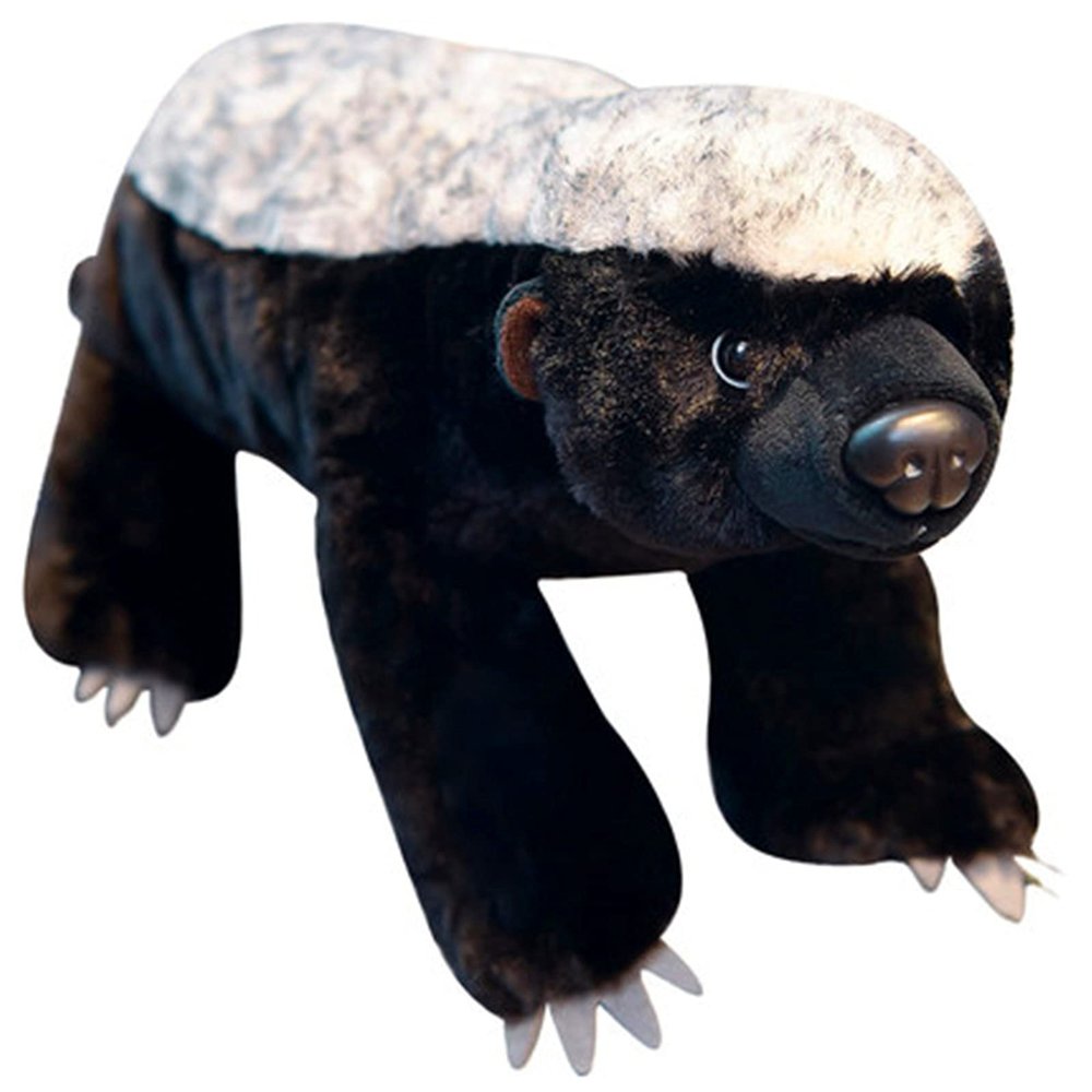 ZHONGXIN MADE Simulation Honey Badger Plush Toy - Black 20'' Realistic Wild African Badger Stuffed Animal Toys, Lifelike Standing Wild Animals Plush Toy Collection Gifts for Kids (20 inch)