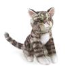 Folkmanis Mini Gray Tabby Cat Finger Puppet, Gray; Black; White view 2