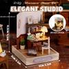Kisoy Dollhouse Miniature with Furniture Kit, DIY 3D Wooden DIY House Kit with Dust Cover,Handmade Tiny House Toys for Teens Adults Gift(Elegant Studio) view 2