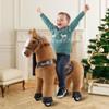 WondeRides Ride on Horse Pony Brown Riding Horse Size 3 for Kids Age 3-4, 30.1 Inch Height Riding Pony Ride Plush Giddy up Rocking Mechanical Walking Animal Horse for Boys and Girls M345 view 1