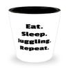 Beautiful Juggling Gifts, Eat. Sleep. Juggling. Repeat, Inspire Holiday Shot Glass Gifts For Friends view 1