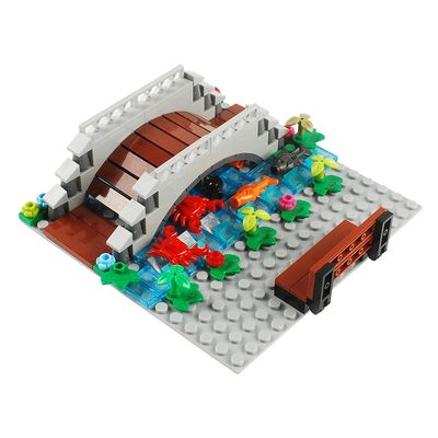BAENRCY Arch Bridge Pond Building Blocks Fountain Sencery Accessories Street Set Building Bricks Kit DIY Building Set Compatible All Major Brands (Big)