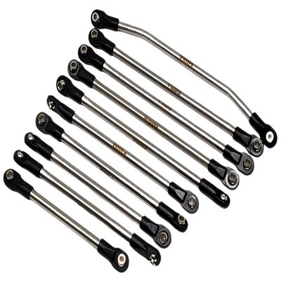NHX RC Stainless Steel Linkage Rod 313mm Wheelbase Servo Axle Mounted SCX10 II