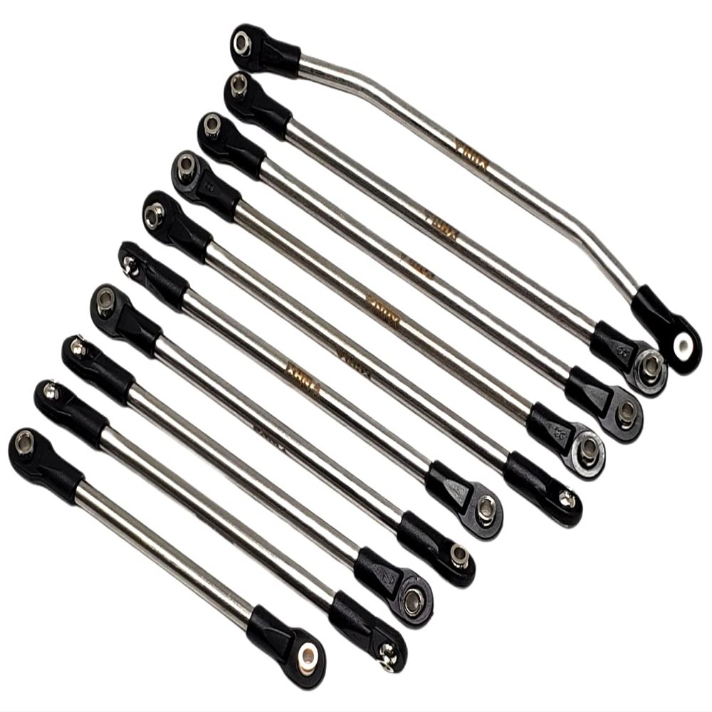 NHX RC Stainless Steel Linkage Rod 313mm Wheelbase Servo Axle Mounted SCX10 II